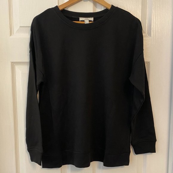 NWT Halston Studio Crew Neck Long Sleeve Sweater Sweatshirt French Terry - Picture 4 of 10